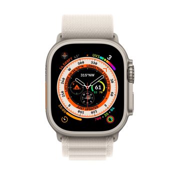 Apple Watch Ultra GPS + Cellular, 49 мм, корпус из титана, ремешок Alpine цвета «сияющая звезда», размер S,M,L